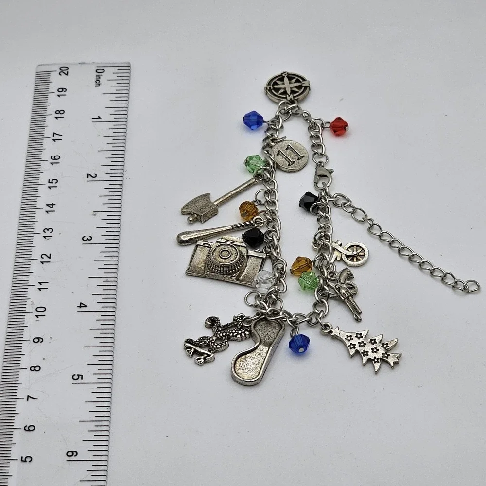 Stranger Things TV Series 10 Themed Charms Charm Bracelet Silver Tone